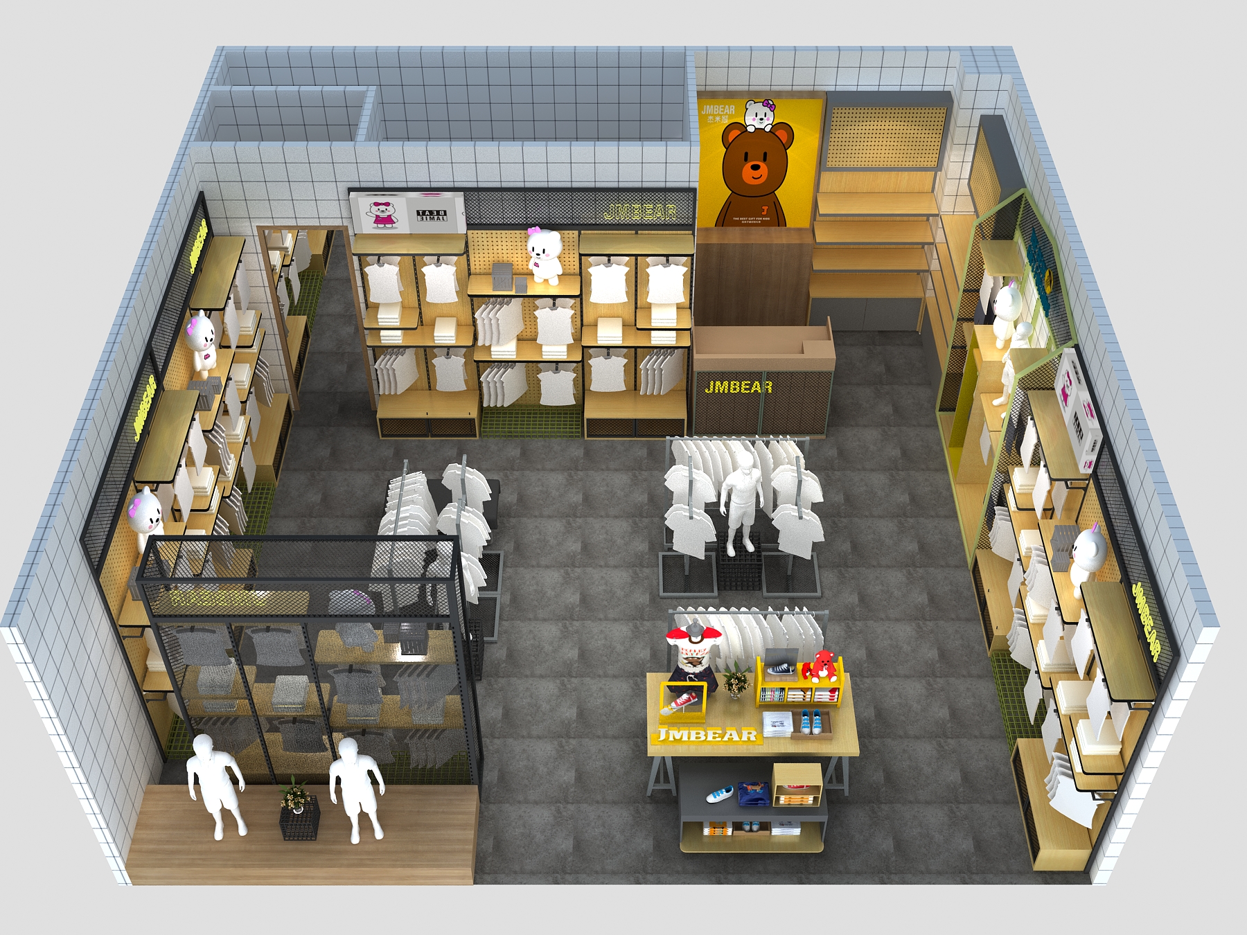 杰米熊童裝展柜，童裝展柜廠